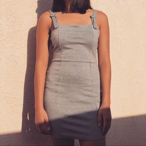 Fitted Dress Houndstooth 90’s Buckle Strap Dress